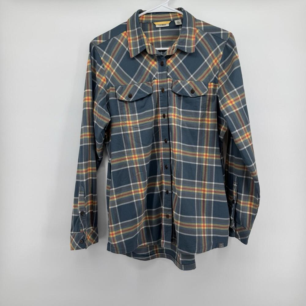 L.L.Bean Women’s Small Plaid Flannel Button Shirt Pockets Cozy Fall Winter